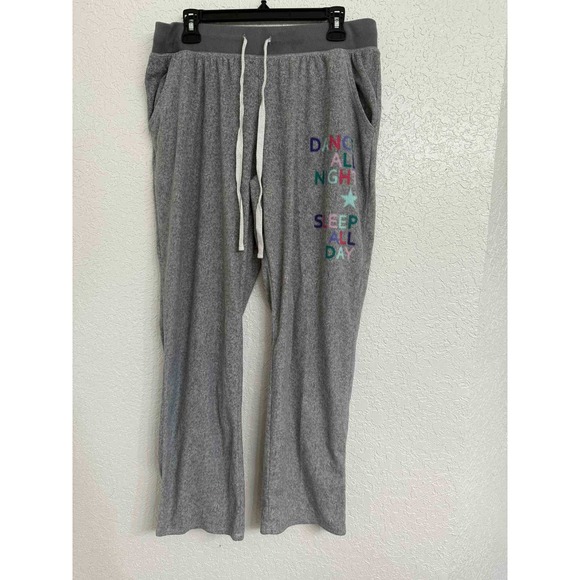 Xhilaration‎ Lounge Pants Womens L Gray Dance All Night Sleep All Day - Picture 1 of 5